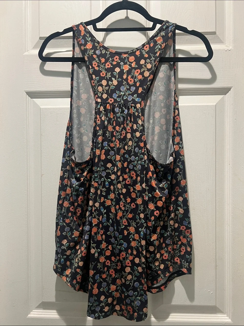 kate spade Black Tank Top with Coral, Blue & Black Floral Print